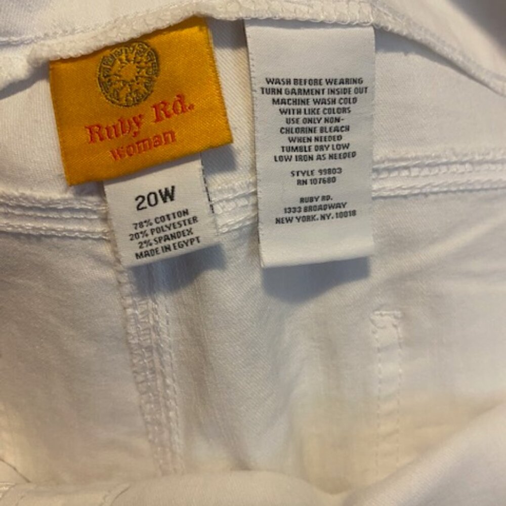 White Ruby Rd Women Jeans Size 20W